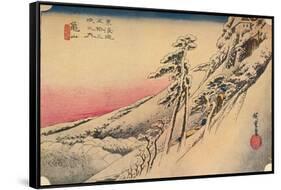 Clear Weather after Snow at Kameyama, from 53 Stations of Tokaido, (1832), 1903-Ando Hiroshige-Framed Stretched Canvas