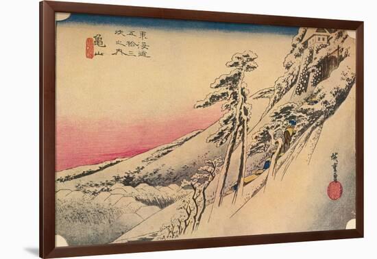 Clear Weather after Snow at Kameyama, from 53 Stations of Tokaido, (1832), 1903-Ando Hiroshige-Framed Giclee Print