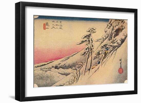 Clear Weather after Snow at Kameyama, from 53 Stations of Tokaido, (1832), 1903-Ando Hiroshige-Framed Giclee Print