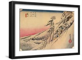 Clear Weather after Snow at Kameyama, from 53 Stations of Tokaido, (1832), 1903-Ando Hiroshige-Framed Giclee Print