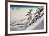 Clear Weather after Snow at Kameyama, from 53 Stations of Tokaido, 1832-Ando Hiroshige-Framed Giclee Print