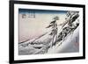 Clear Weather after Snow at Kameyama, from 53 Stations of Tokaido, 1832-Ando Hiroshige-Framed Giclee Print