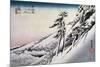 Clear Weather after Snow at Kameyama, from 53 Stations of Tokaido, 1832-Ando Hiroshige-Mounted Giclee Print