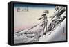 Clear Weather after Snow at Kameyama, from 53 Stations of Tokaido, 1832-Ando Hiroshige-Framed Stretched Canvas