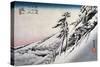 Clear Weather after Snow at Kameyama, from 53 Stations of Tokaido, 1832-Ando Hiroshige-Stretched Canvas