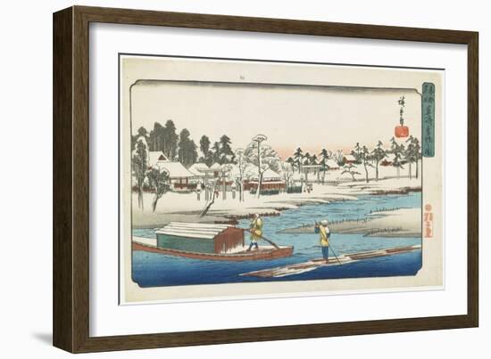 Clear Weather after Snow at Masaki, 1832-1839-Utagawa Hiroshige-Framed Giclee Print