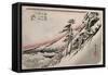 Clear Weather after Snow, Kameyama', from the Series 'The Fifty-Three Stations of the Tokaido'-Utagawa Hiroshige-Framed Stretched Canvas