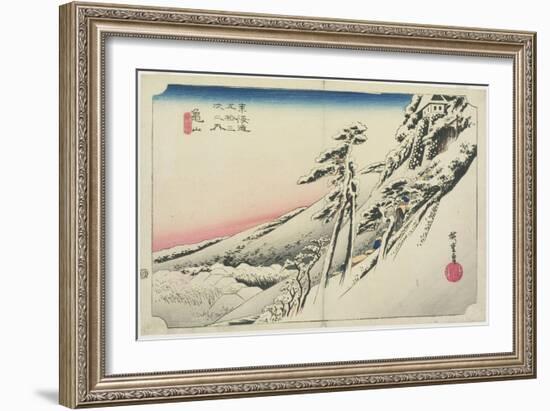 Clear Weather after Snow, Kameyama, Yukibare, C. 1833-Utagawa Hiroshige-Framed Giclee Print