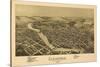 Clearfield, Pennsylvania - Panoramic Map-Lantern Press-Stretched Canvas