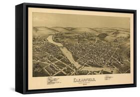 Clearfield, Pennsylvania - Panoramic Map-Lantern Press-Framed Stretched Canvas