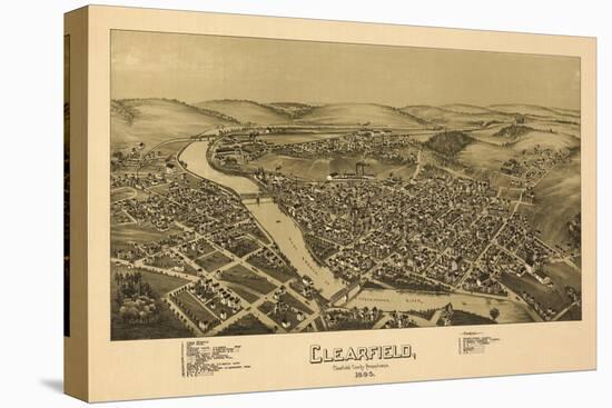 Clearfield, Pennsylvania - Panoramic Map-Lantern Press-Stretched Canvas