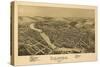 Clearfield, Pennsylvania - Panoramic Map-Lantern Press-Stretched Canvas