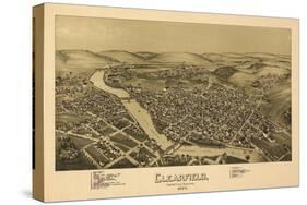 Clearfield, Pennsylvania - Panoramic Map-Lantern Press-Stretched Canvas