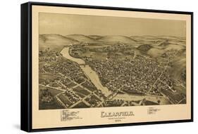 Clearfield, Pennsylvania - Panoramic Map-Lantern Press-Framed Stretched Canvas