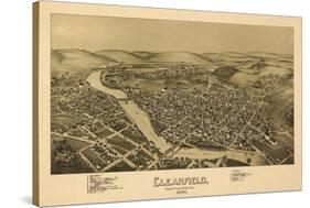 Clearfield, Pennsylvania - Panoramic Map-Lantern Press-Stretched Canvas