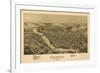 Clearfield, Pennsylvania - Panoramic Map-Lantern Press-Framed Premium Giclee Print