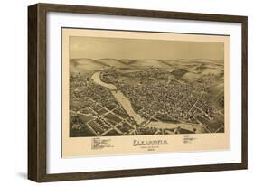 Clearfield, Pennsylvania - Panoramic Map-Lantern Press-Framed Art Print