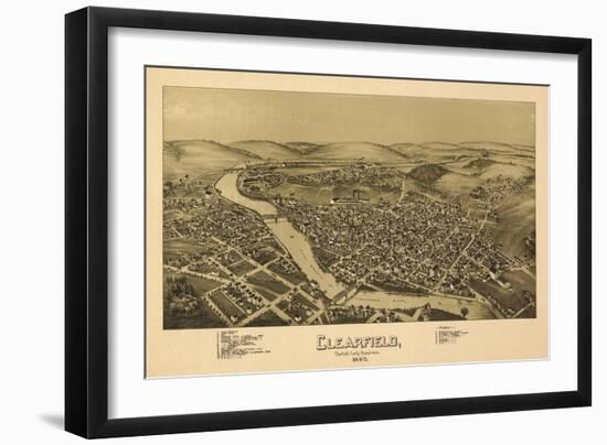 Clearfield, Pennsylvania - Panoramic Map-Lantern Press-Framed Art Print