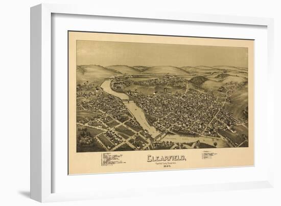 Clearfield, Pennsylvania - Panoramic Map-Lantern Press-Framed Art Print