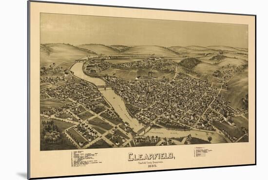 Clearfield, Pennsylvania - Panoramic Map-Lantern Press-Mounted Art Print