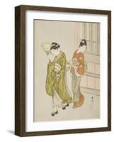 Clearing Breeze from a Fan (Ogi No Seiran), C.1766-Suzuki Harunobu-Framed Giclee Print