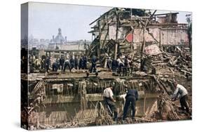 Clearing Debris, Dunkirk, France, 1940-null-Stretched Canvas
