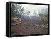 Clearing Forest for Building of the Forest Edge Highway in High Jungle Region of Tarapoto, Peru-Derrick Furlong-Framed Stretched Canvas