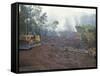 Clearing Forest for Building of the Forest Edge Highway in High Jungle Region of Tarapoto, Peru-Derrick Furlong-Framed Stretched Canvas