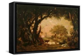 Clearing in the Woods of Fontainebleau-Théodore Rousseau-Framed Stretched Canvas