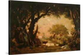 Clearing in the Woods of Fontainebleau-Théodore Rousseau-Stretched Canvas