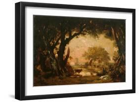 Clearing in the Woods of Fontainebleau-Théodore Rousseau-Framed Giclee Print