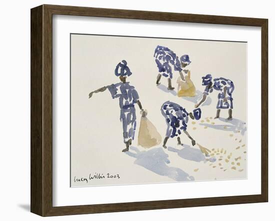 Clearing Leaves, Senegal, 2003-Lucy Willis-Framed Giclee Print