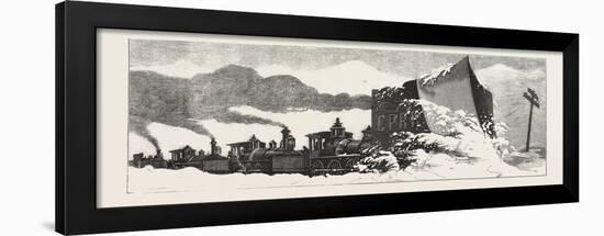 Clearing Snow Block : How They Do it in America. the Giant Snow-Plough of the Central Pacific Railr-null-Framed Giclee Print