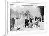 Clearing Snow on the Champs Elysees, German-Occupied Paris, Winter, 1941-null-Framed Giclee Print