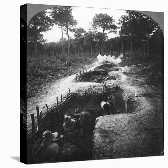 Clearing the Remaining Germans Out of the Trenches by Hand Grenages, 1900s-Crown-Stretched Canvas