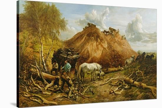 Clearing the Wood for the Iron Way, 1880-Thomas Sidney Cooper-Stretched Canvas