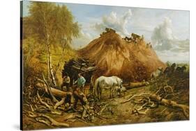 Clearing the Wood for the Iron Way, 1880-Thomas Sidney Cooper-Stretched Canvas
