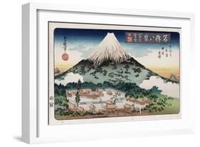Clearing Weather, Enoshima, from the Series 'Eight Views of Famous Places'-Ando Hiroshige-Framed Giclee Print