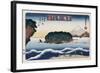 Clearing Weather, Enoshima, from the Series 'Eight Views of Famous Places'-Ando Hiroshige-Framed Giclee Print