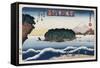 Clearing Weather, Enoshima, from the Series 'Eight Views of Famous Places'-Ando Hiroshige-Framed Stretched Canvas