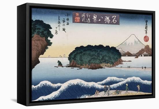 Clearing Weather, Enoshima', from the Series 'Eight Views of Famous Places'-Toyokuni II-Framed Stretched Canvas