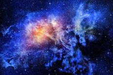 Starry Deep Outer Space Nebual and Galaxy-clearviewstock-Photographic Print