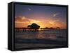 Clearwater Beach and Pier at Sunset, Florida, USA-Adam Jones-Framed Stretched Canvas