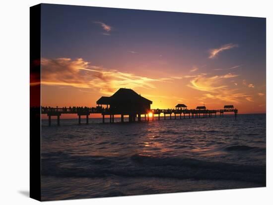 Clearwater Beach and Pier at Sunset, Florida, USA-Adam Jones-Stretched Canvas