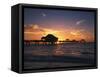 Clearwater Beach and Pier at Sunset, Florida, USA-Adam Jones-Framed Stretched Canvas