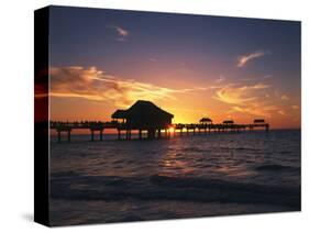 Clearwater Beach and Pier at Sunset, Florida, USA-Adam Jones-Stretched Canvas