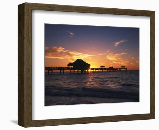 Clearwater Beach and Pier at Sunset, Florida, USA-Adam Jones-Framed Photographic Print