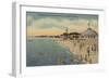 Clearwater, FL - Swimmers & Sunbathers on Beach-Lantern Press-Framed Art Print