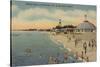 Clearwater, FL - Swimmers & Sunbathers on Beach-Lantern Press-Stretched Canvas