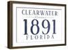 Clearwater, Florida - Established Date (Blue)-Lantern Press-Framed Art Print
